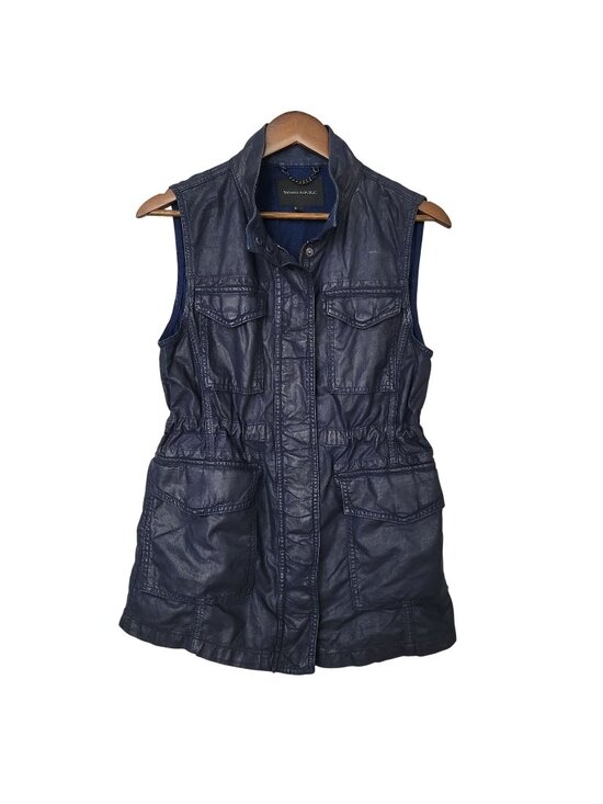 Banana Republic Jackets & Blazers - Banana Republic Utility Vest Womens Size S Blue Sleeveless Chain Detail